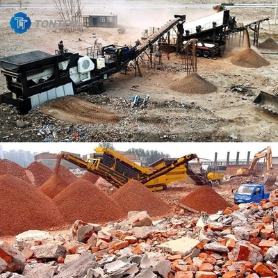폐기물 석회암 대리석 돌 분쇄 기계 분류 라인 85kw 건설 현장
